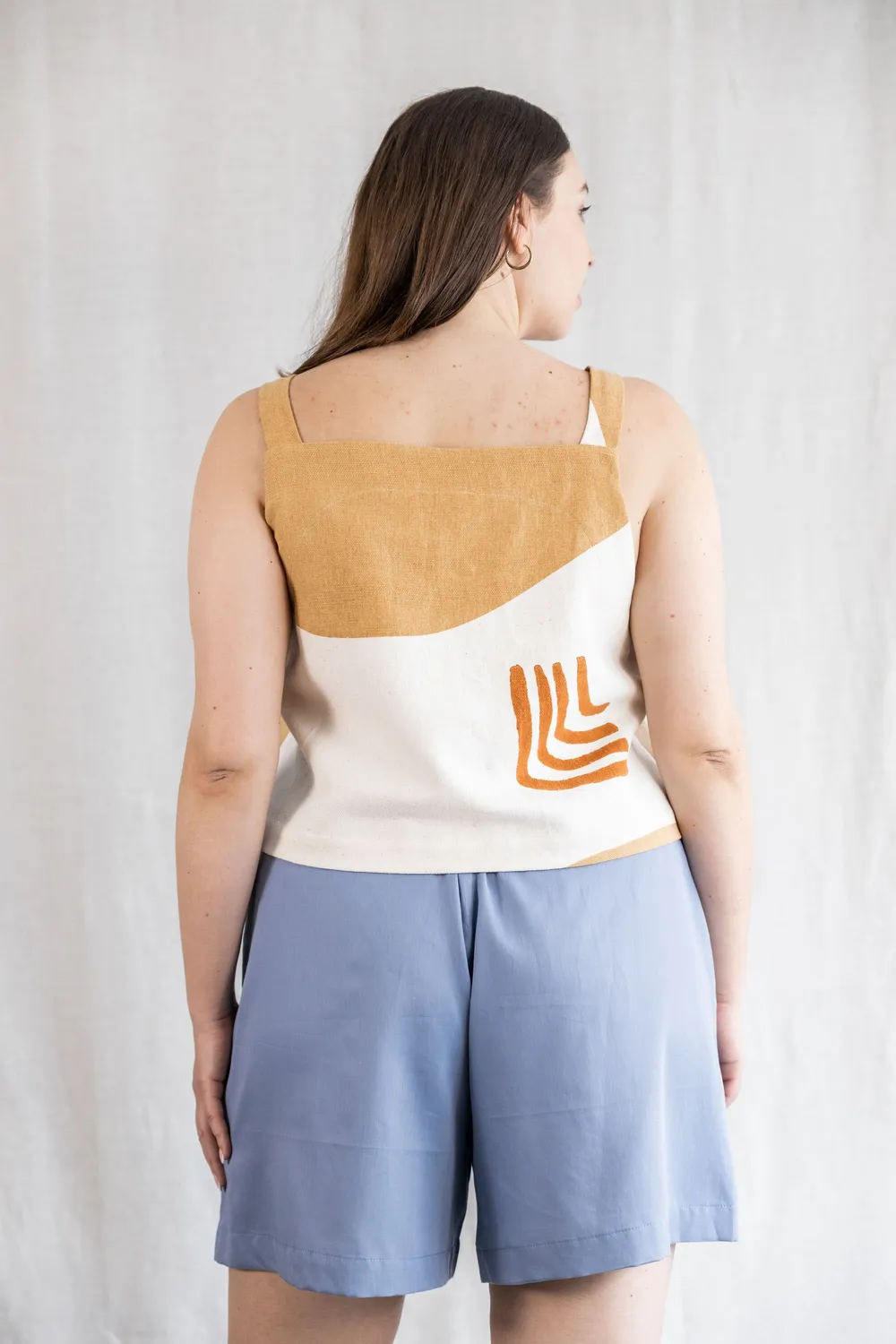 Jyoti Sitaar Satin Blue shorts cotone