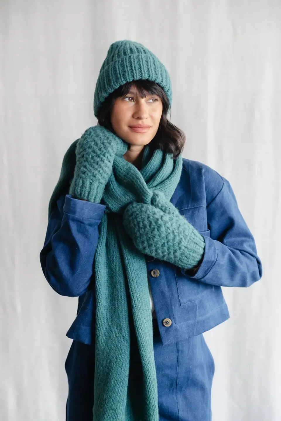 Jyoti Casma Ocean muffole alpaca blu