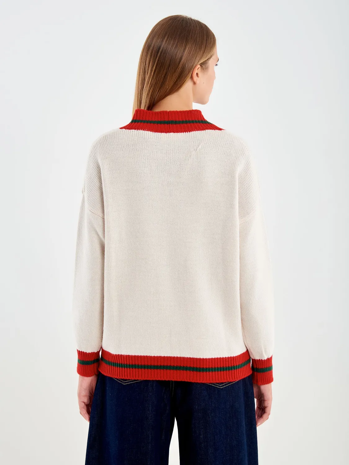 Vicolo Cardigan College beige scollo a V