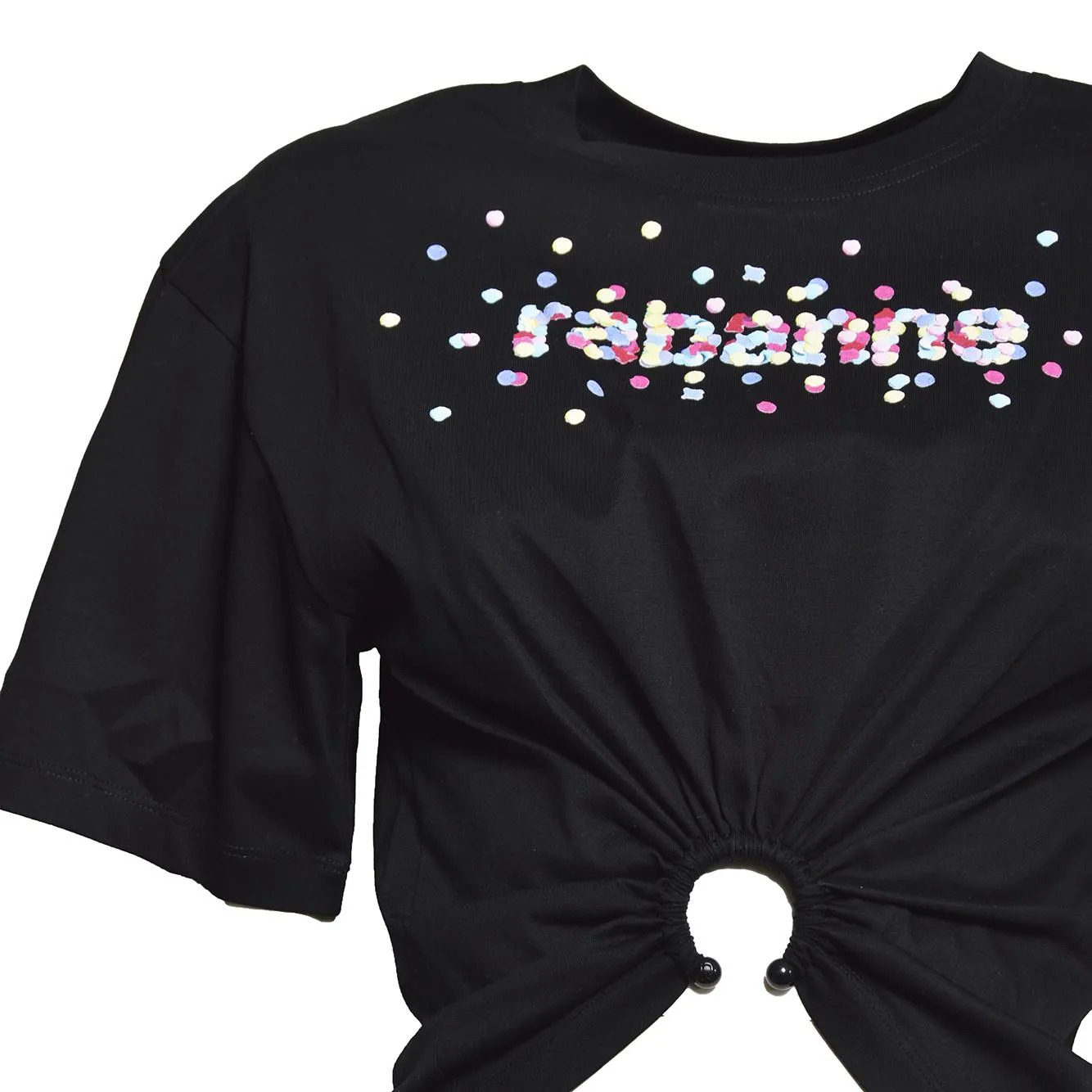 Rabanne 25HJTE028CO0494P001 T-shirt Nera Cotone Donna