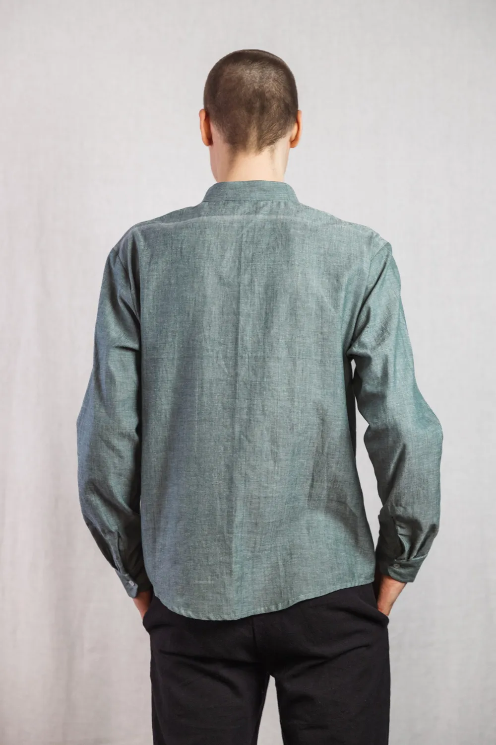 Jyoti Harish Eucalyptus camicia uomo cotone