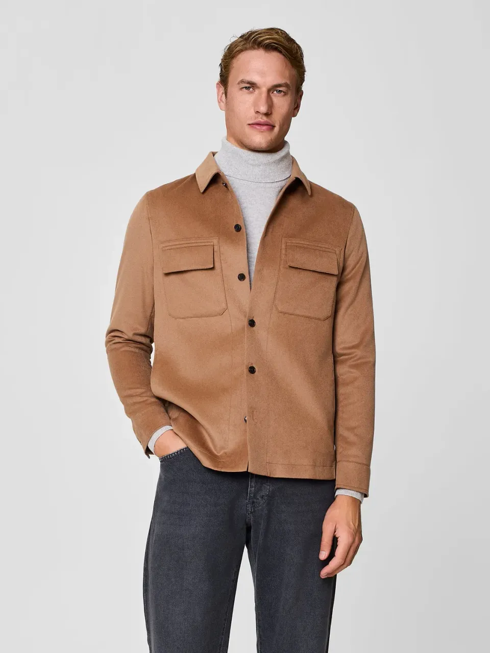 Paul Taylor camicia overshirt rust velluto lana fodera