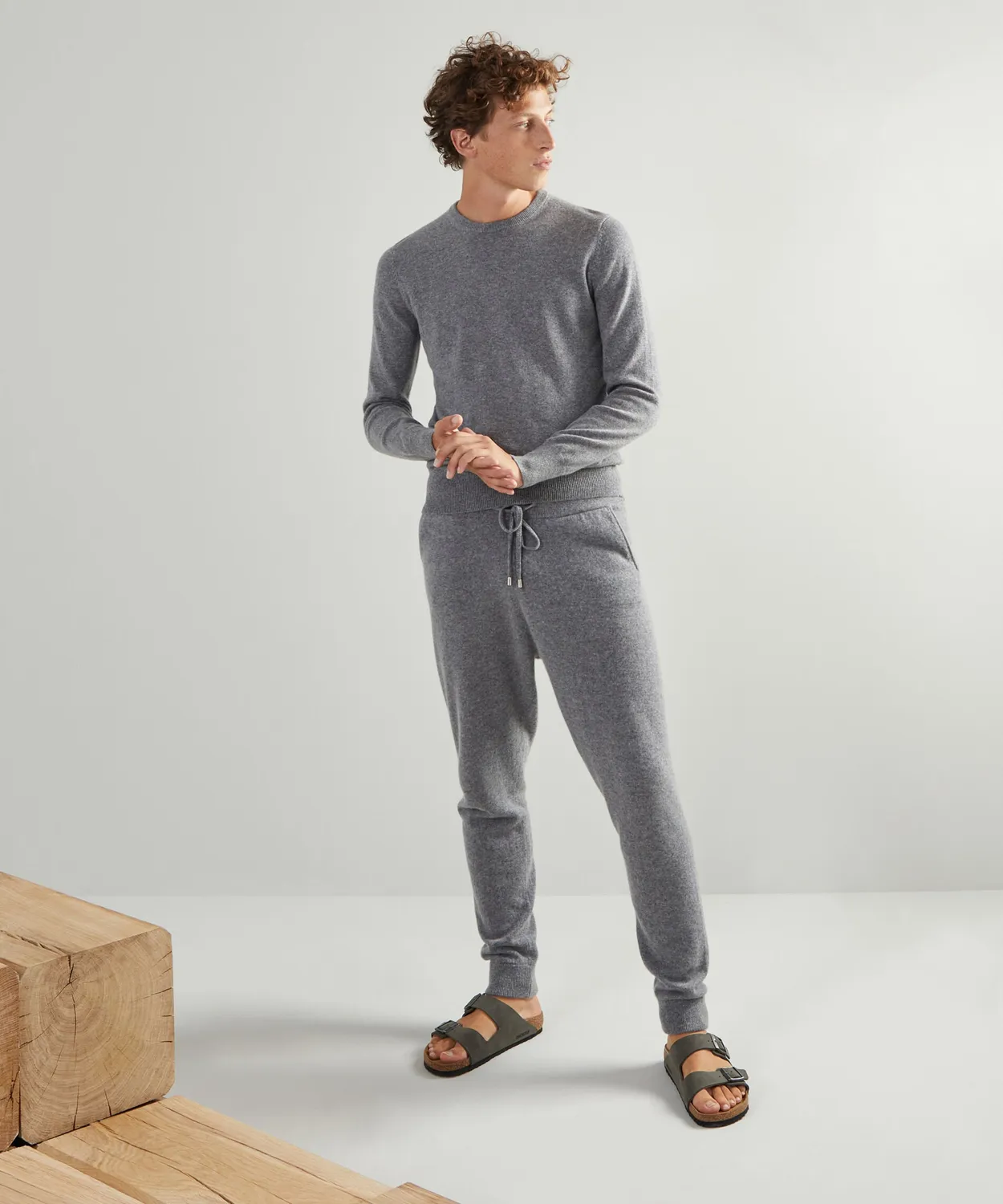 Rodier maglione girocollo cashmere uomo grigio medio 100%