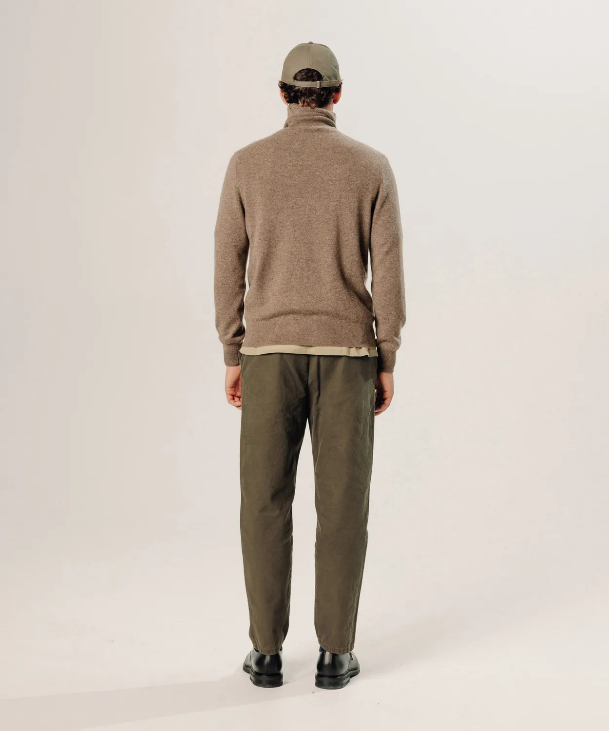 Rodier Pullover Dolcevita Cashmere Marl Taupe Uomo