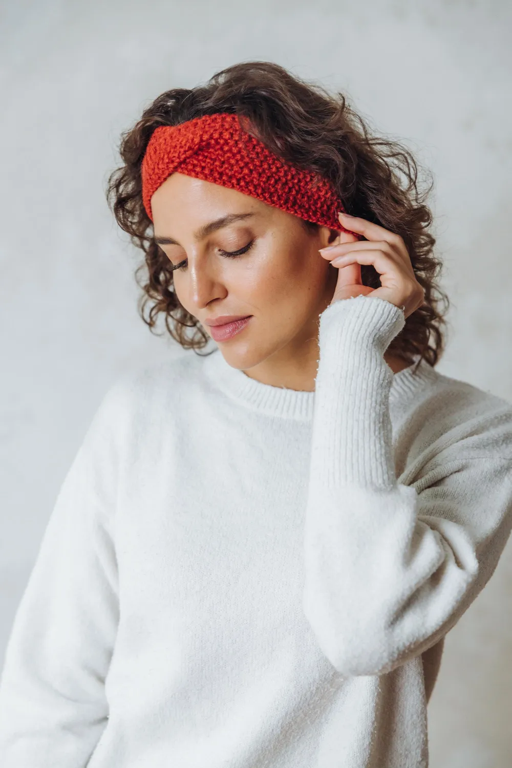 Jyoti Pichul fascia capelli baby alpaca rossa