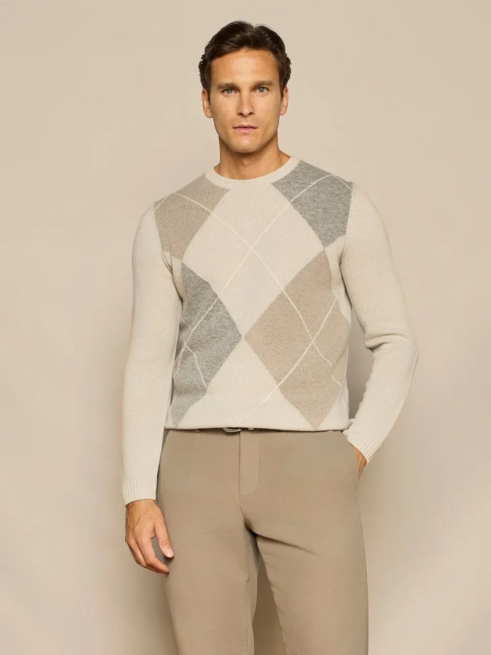 Paul Taylor Rombi maglione girocollo cashmere burro