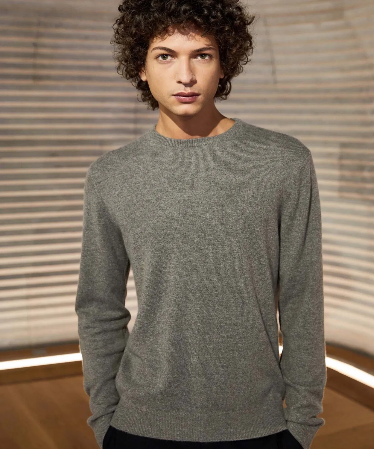 Rodier Maglia Girocollo Cashmere Uomo Tortora Morbido