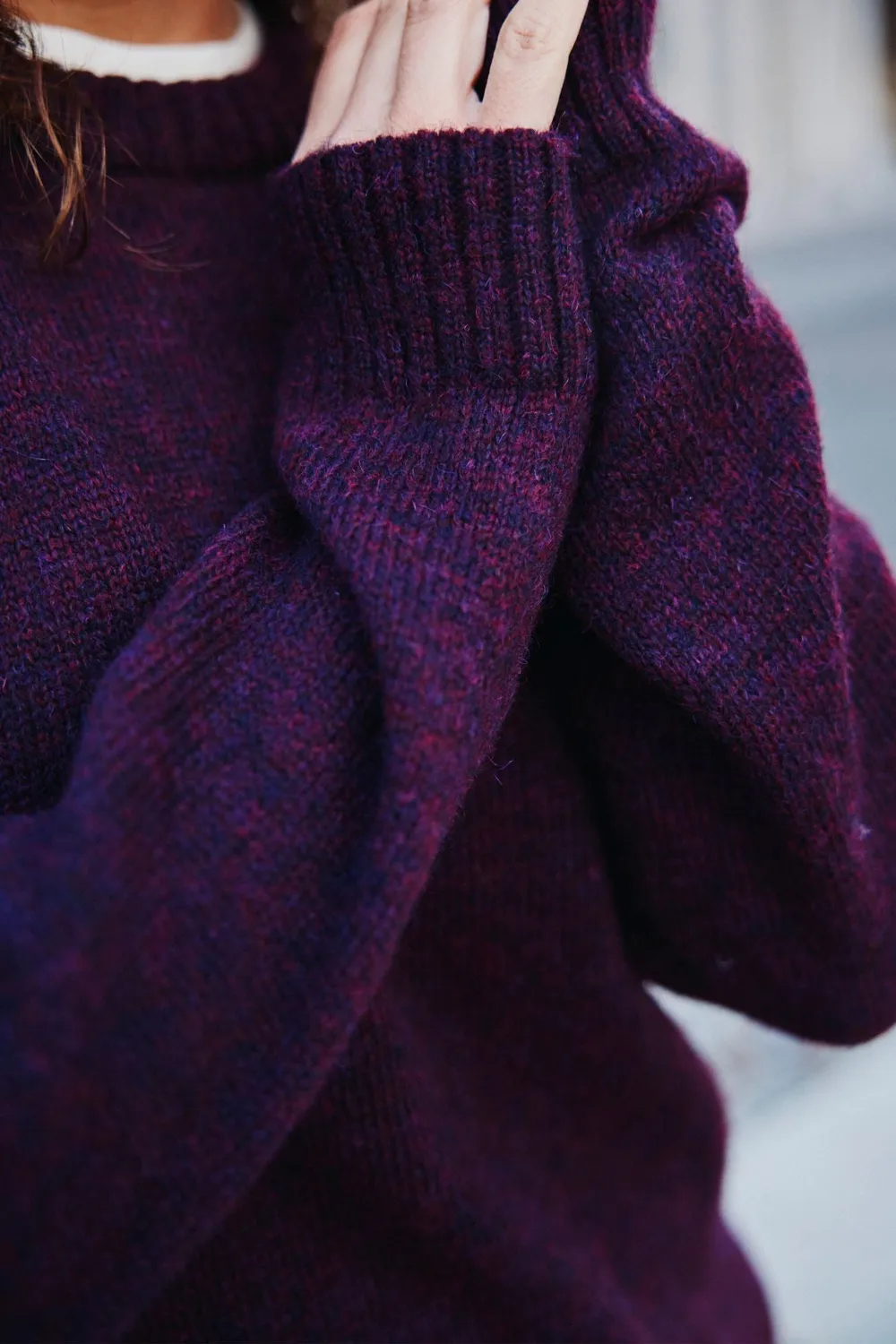 Jyoti Saposoa maglione alpaca donna blackberry