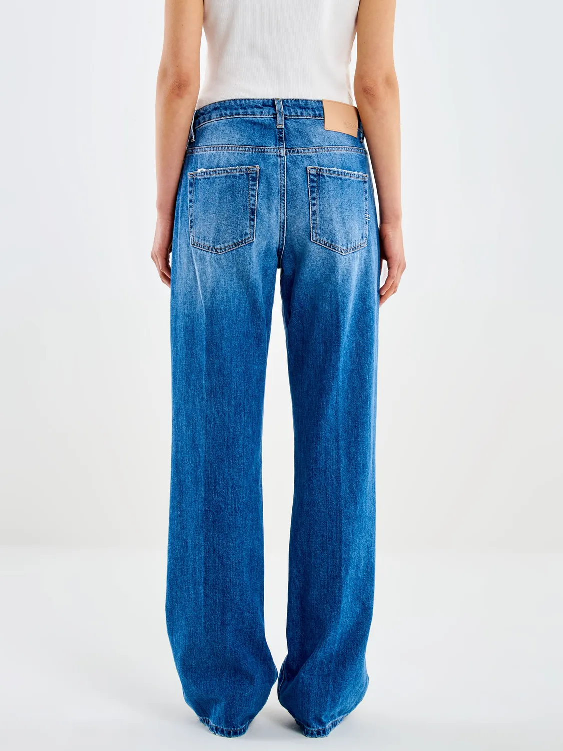 Vicolo Icon Alex jeans blu relaxed in denim con rotture