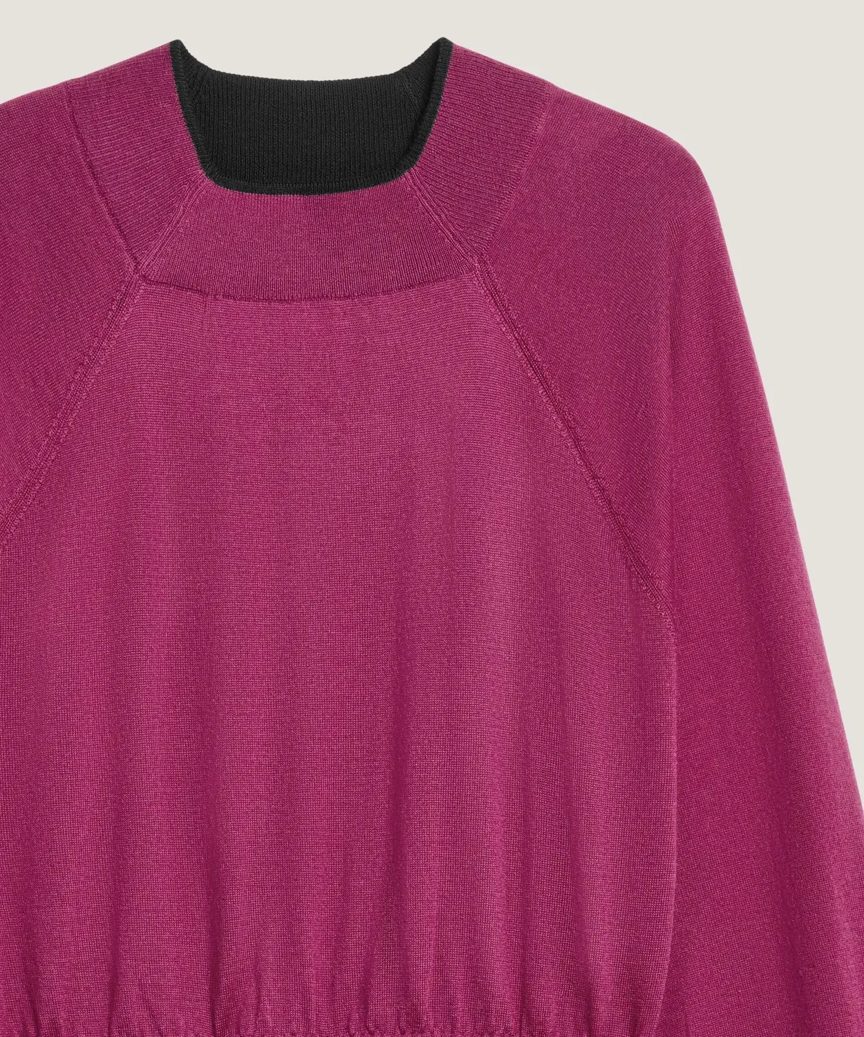 Rodier maglia girocollo lana merino fucsia 100% merino