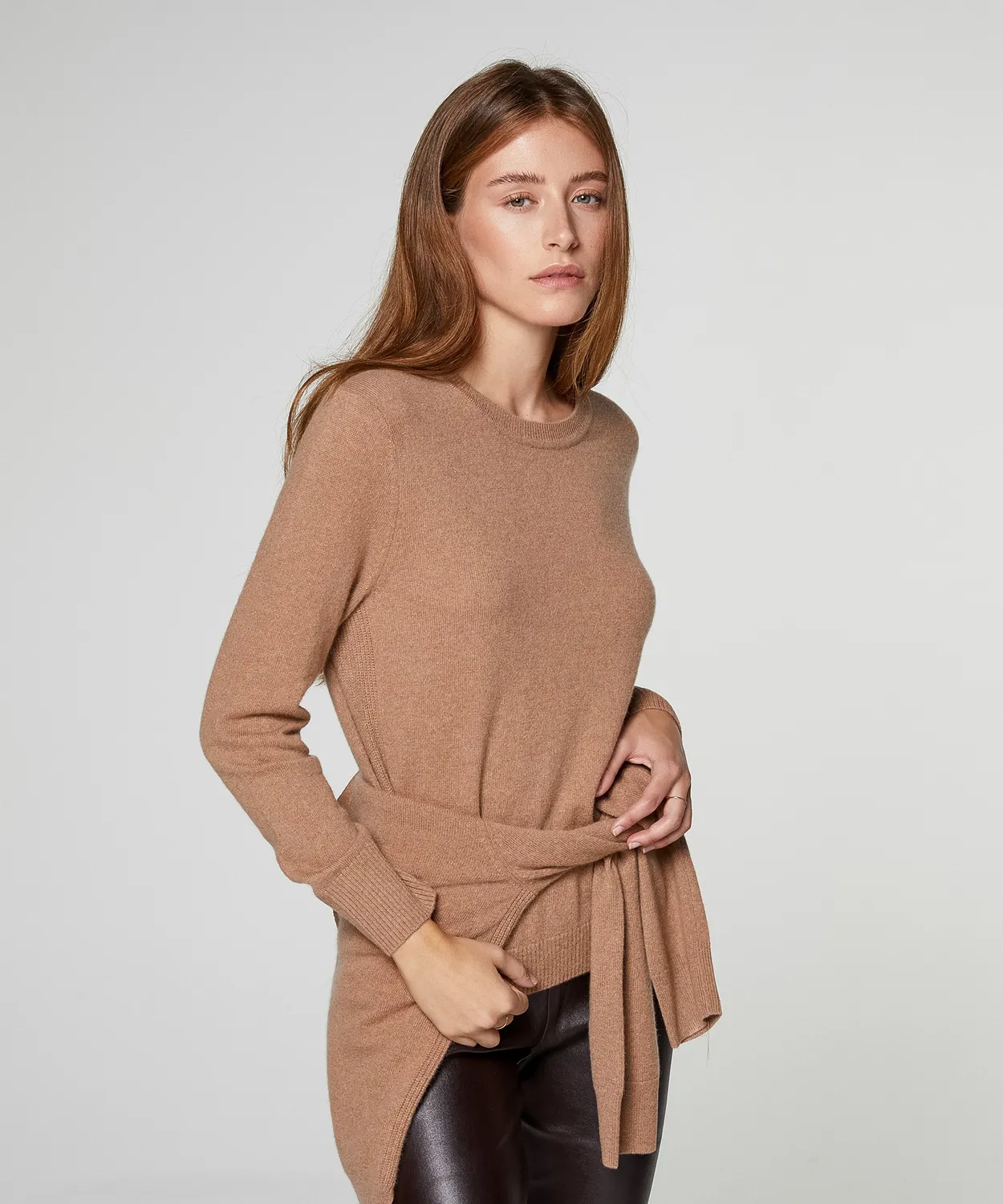Rodier Maglione girocollo cashmere cammello