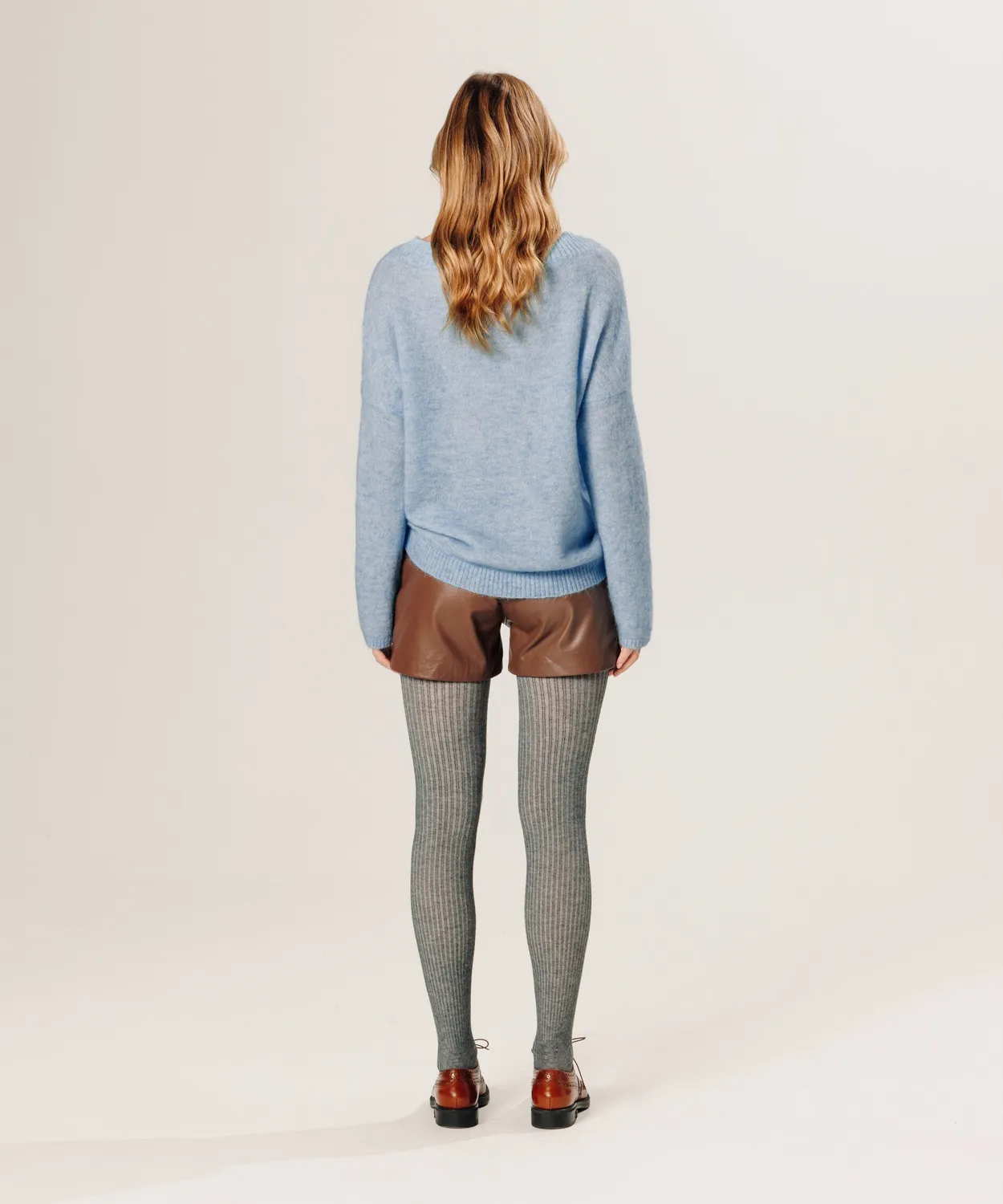 Rodier Pantaloncini in Pelle Marrone Pelle Agnello
