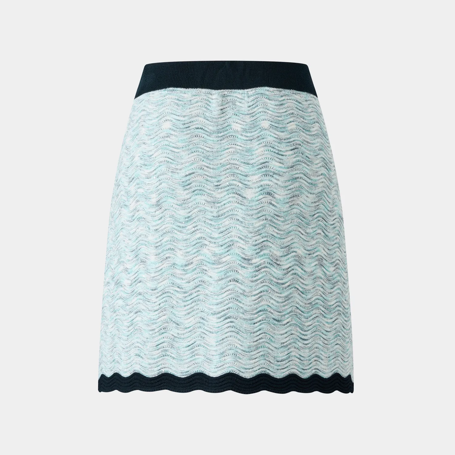 PORTS Wavy Knit gonna mini rosa maglia traforata