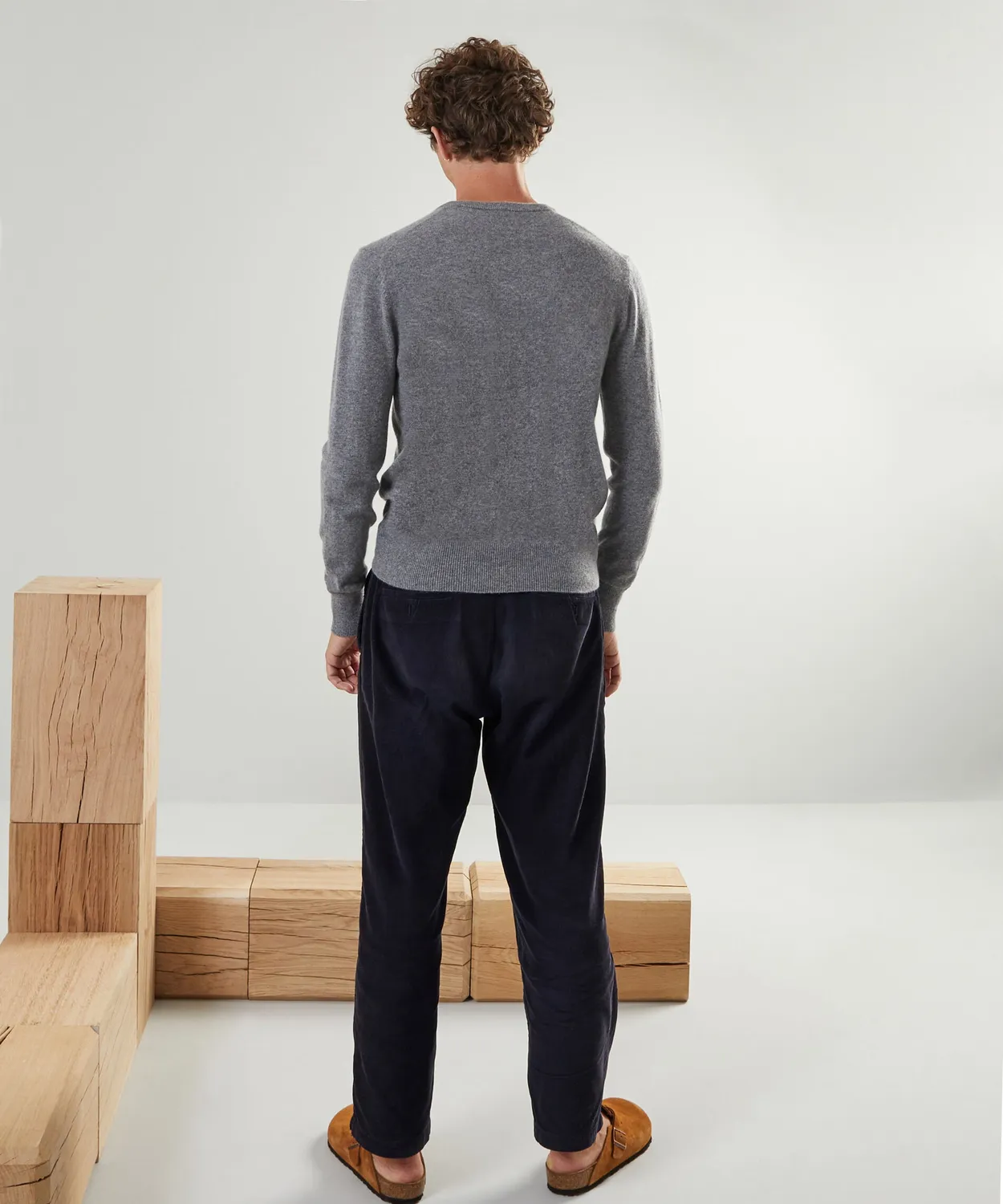 Rodier Maglione Cashmere Uomo Scollo V Grigio Medio