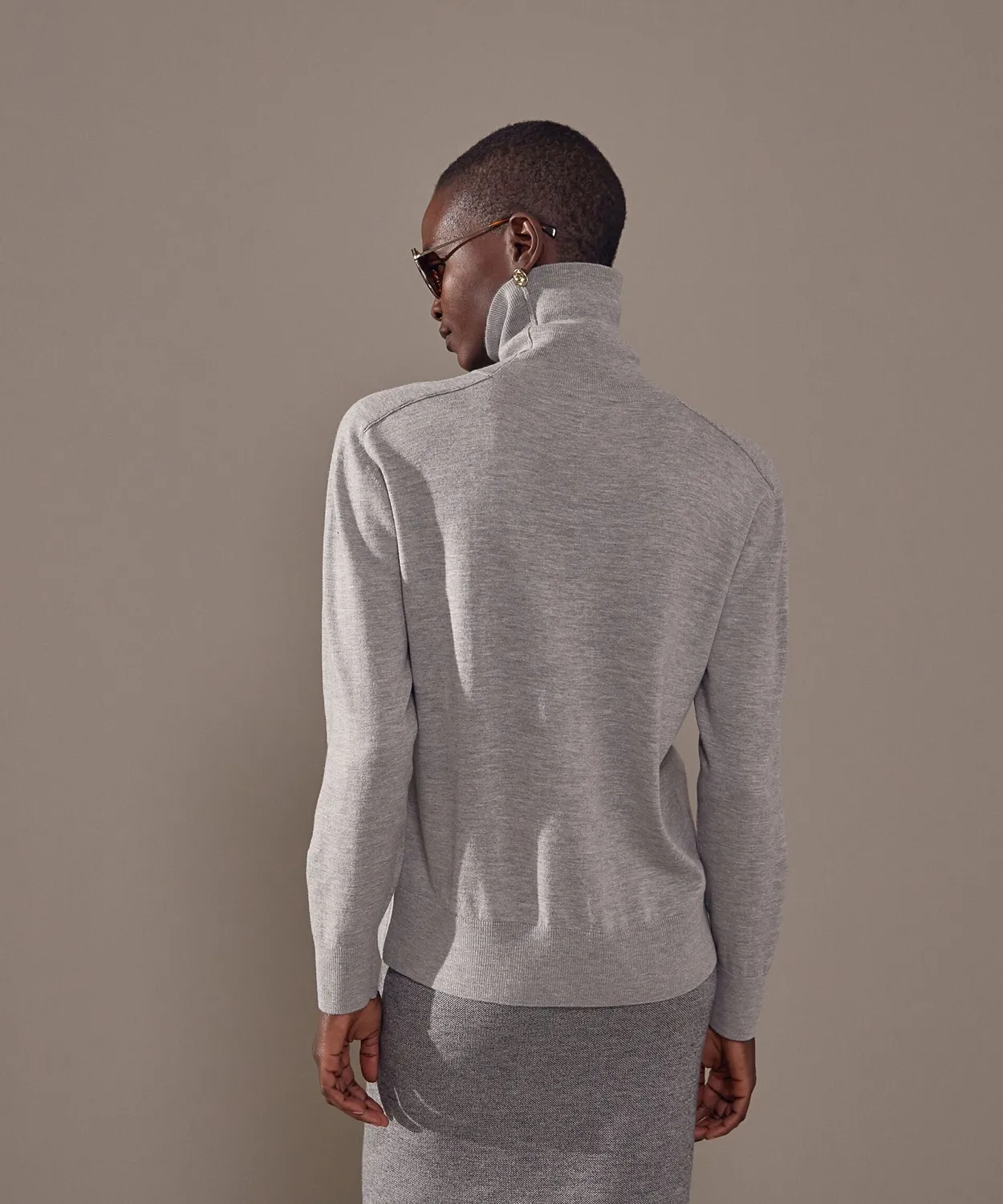 Rodier Maglione Dolcevita Donna Grigio Medio Collo Alto
