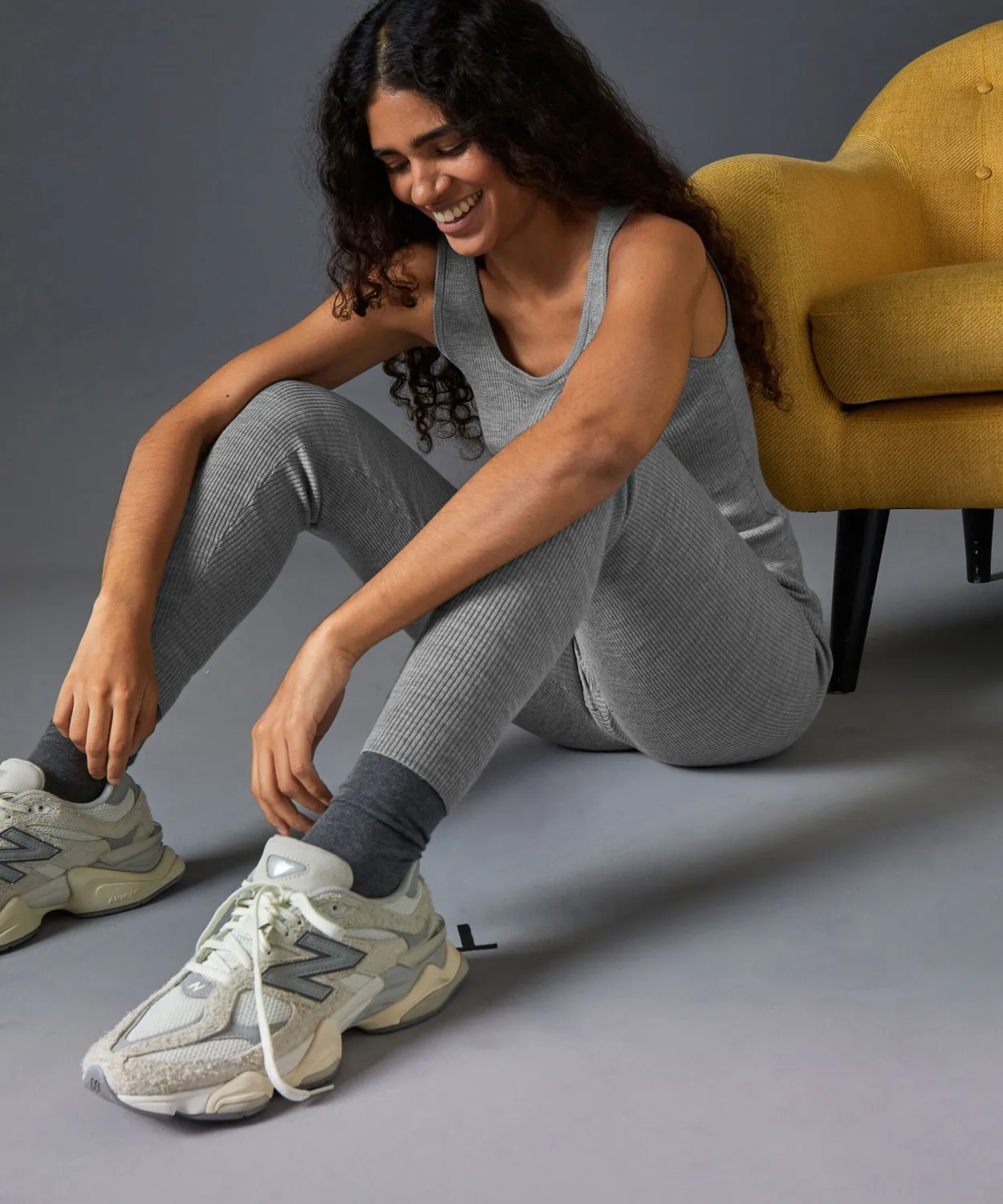 Rodier leggings lana merino coste grigio argento