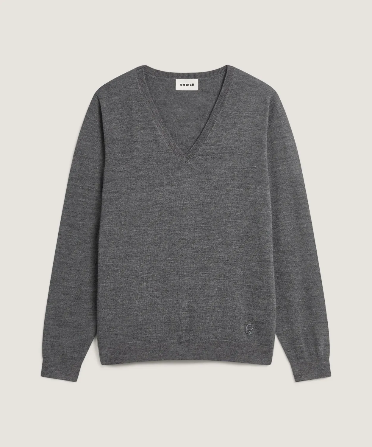 Rodier maglione scollo V merino grigio scuro