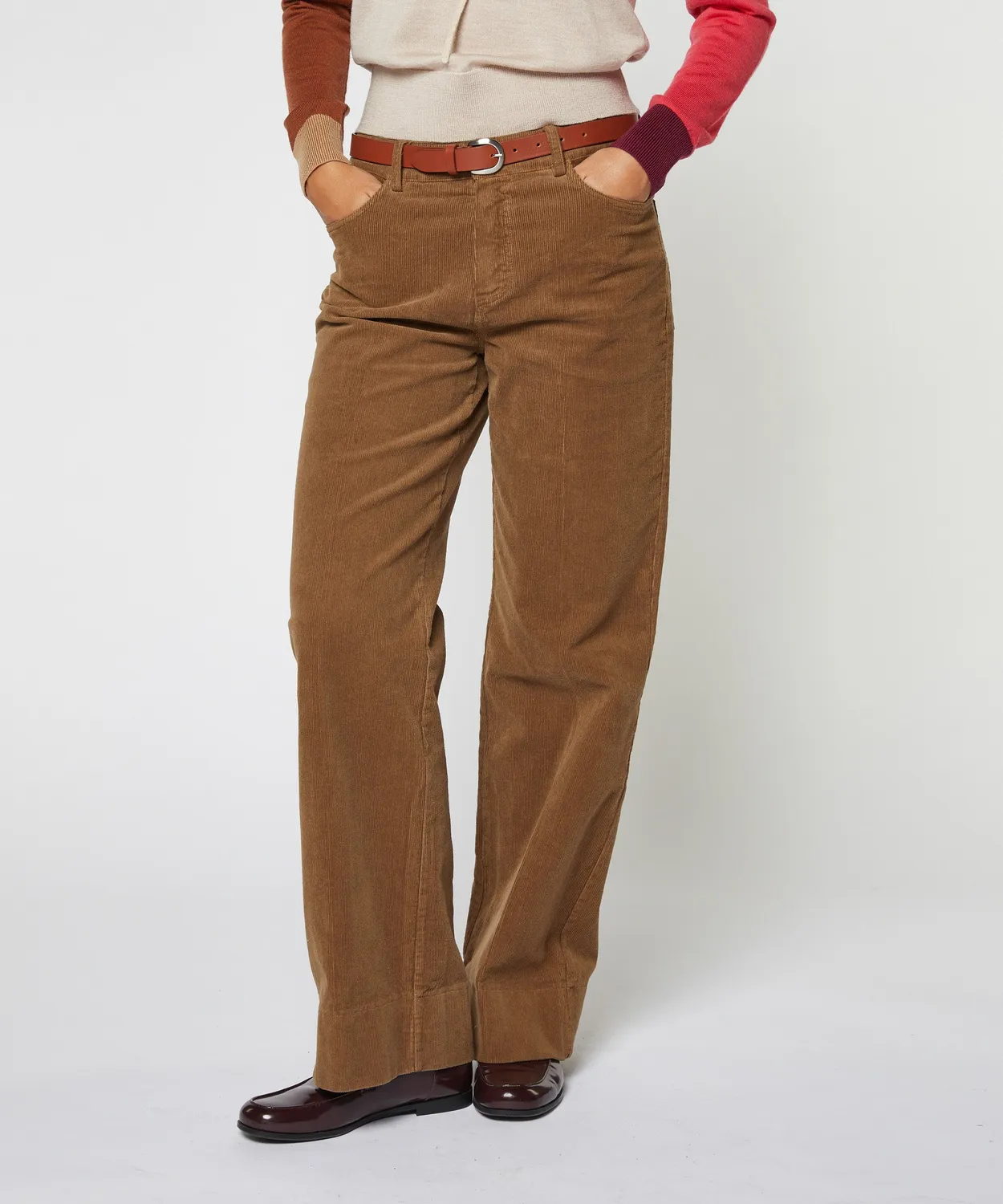 Rodier Pantaloni larghi velluto talpa a coste
