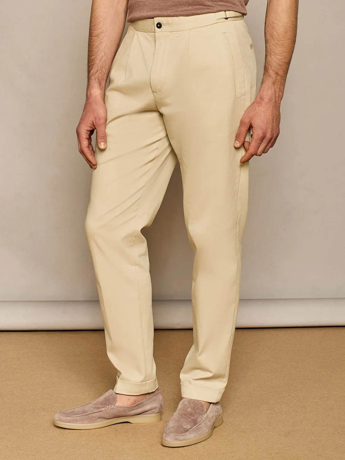 Paul Taylor pantalone cotone cintini burro