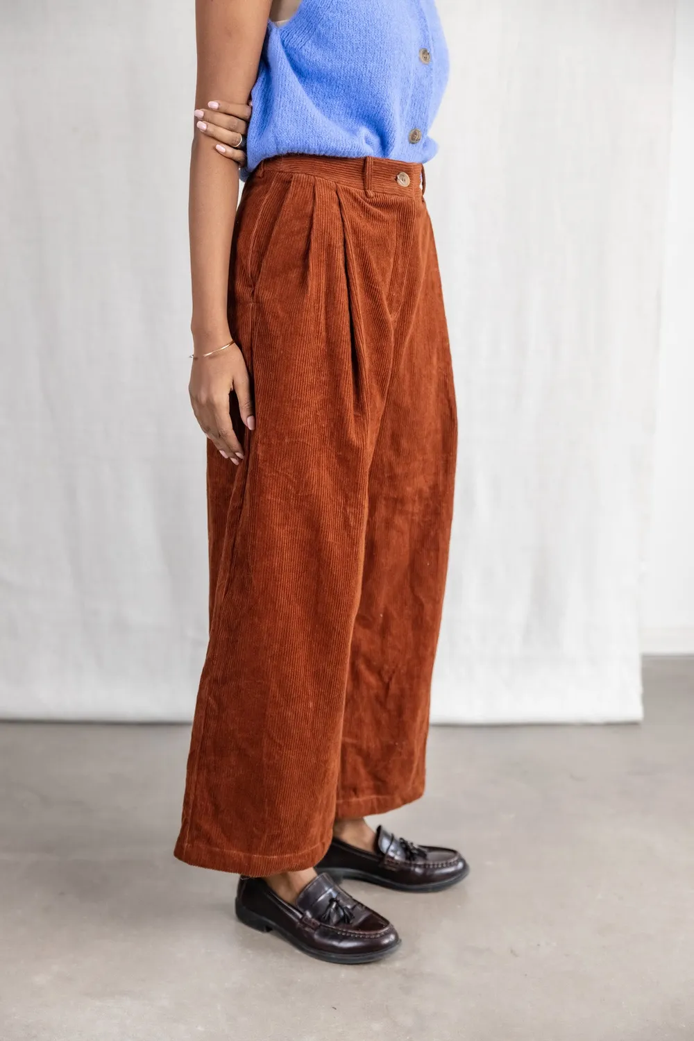 Jyoti Fair Works Awasi culottes velluto marrone