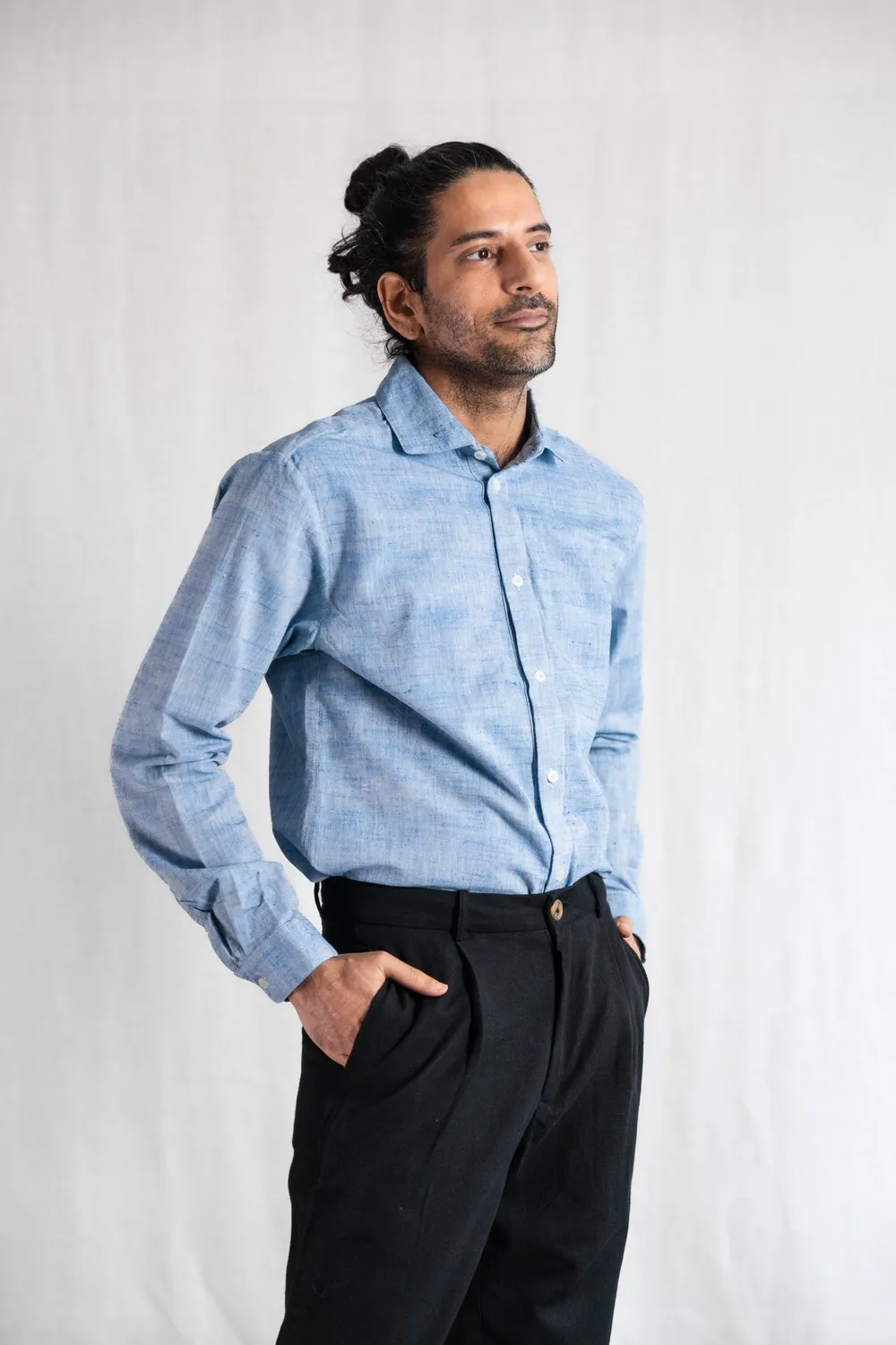 Jyoti - Fair Works Himat camicia cotone azzurro chiaro