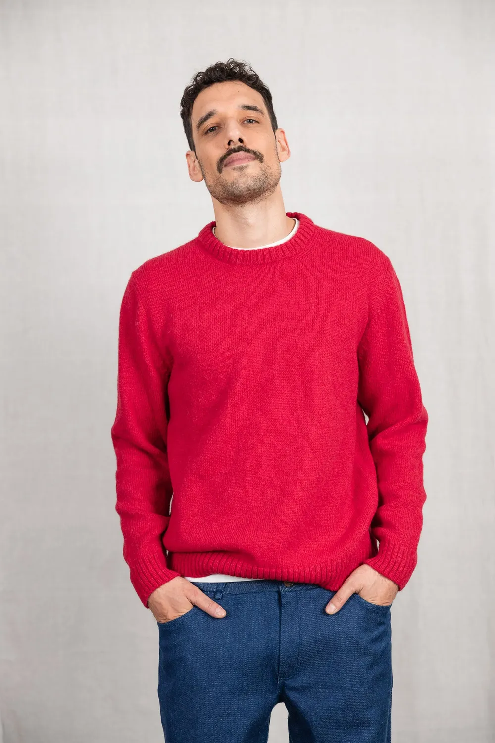 Jyoti Saposoa maglione baby alpaca corallo uomo