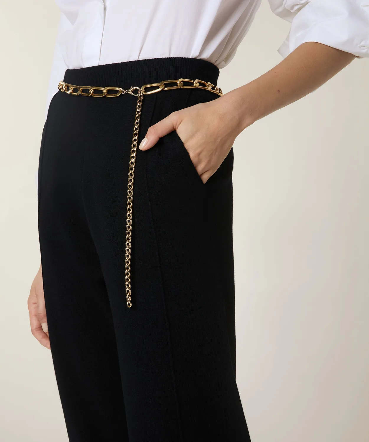 Rodier pantaloni sigaretta maglia Milano nero spacchi