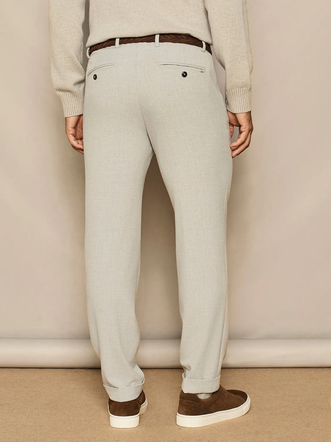 Paul Taylor Pantalone Wide Fit Doppia Pinces Grigio Chiaro