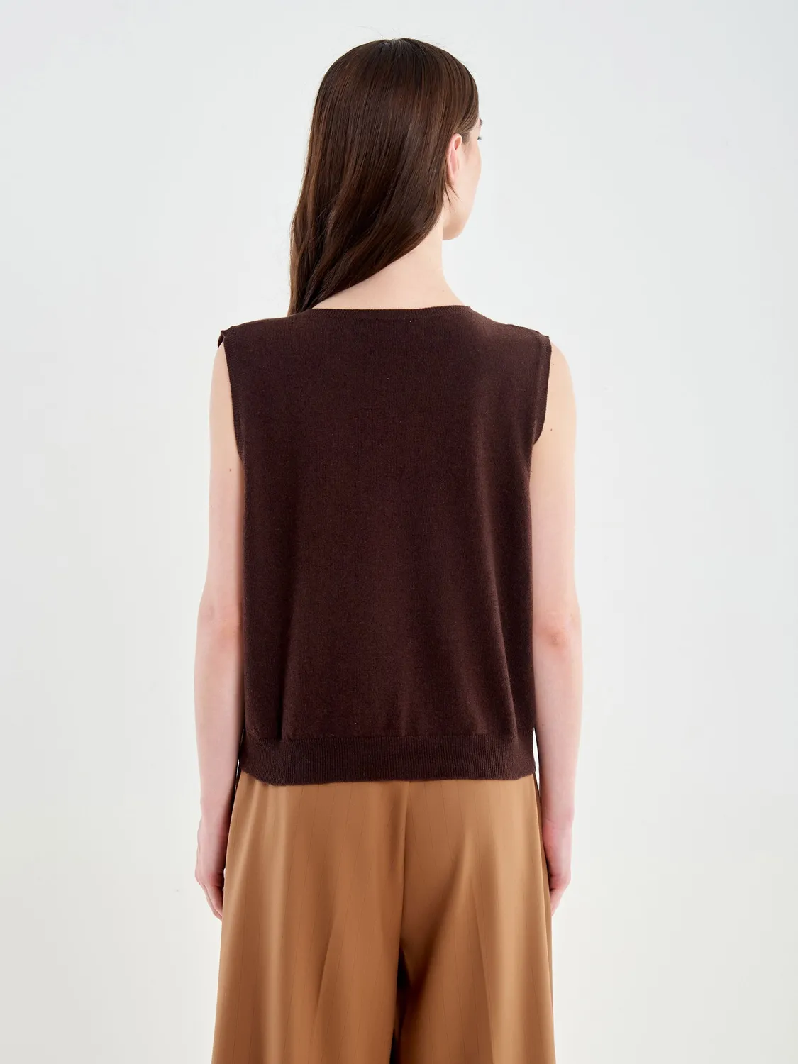Vicolo Gilet Scollo a V fondente cashmere taglia unica