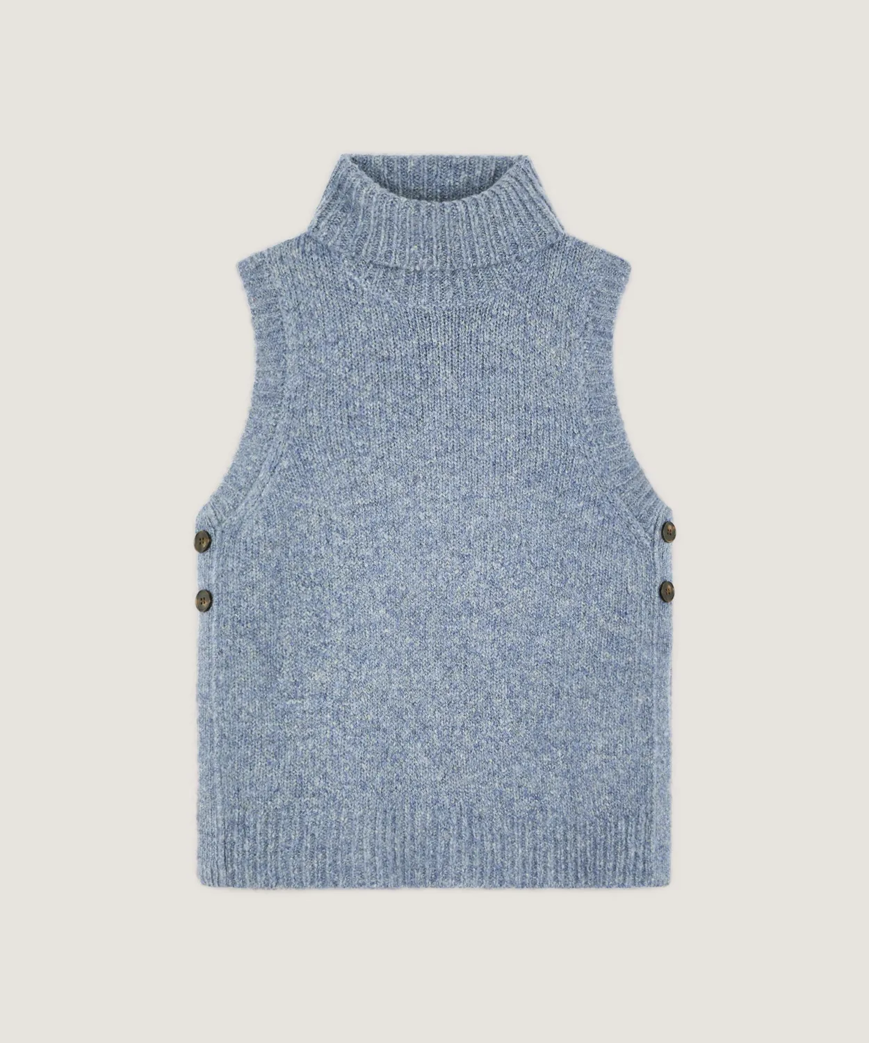Rodier maglione senza maniche maglia grossa blu