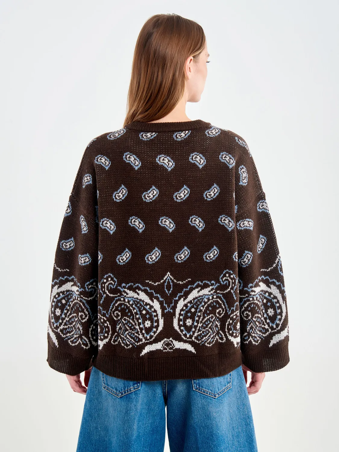 Vicolo Pull Girocollo Bandana maglia fondente taglia unica