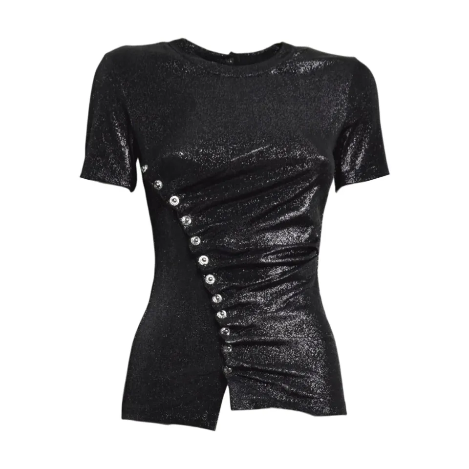 Rabanne 26PJTO224VI0261 blusa nera viscosa