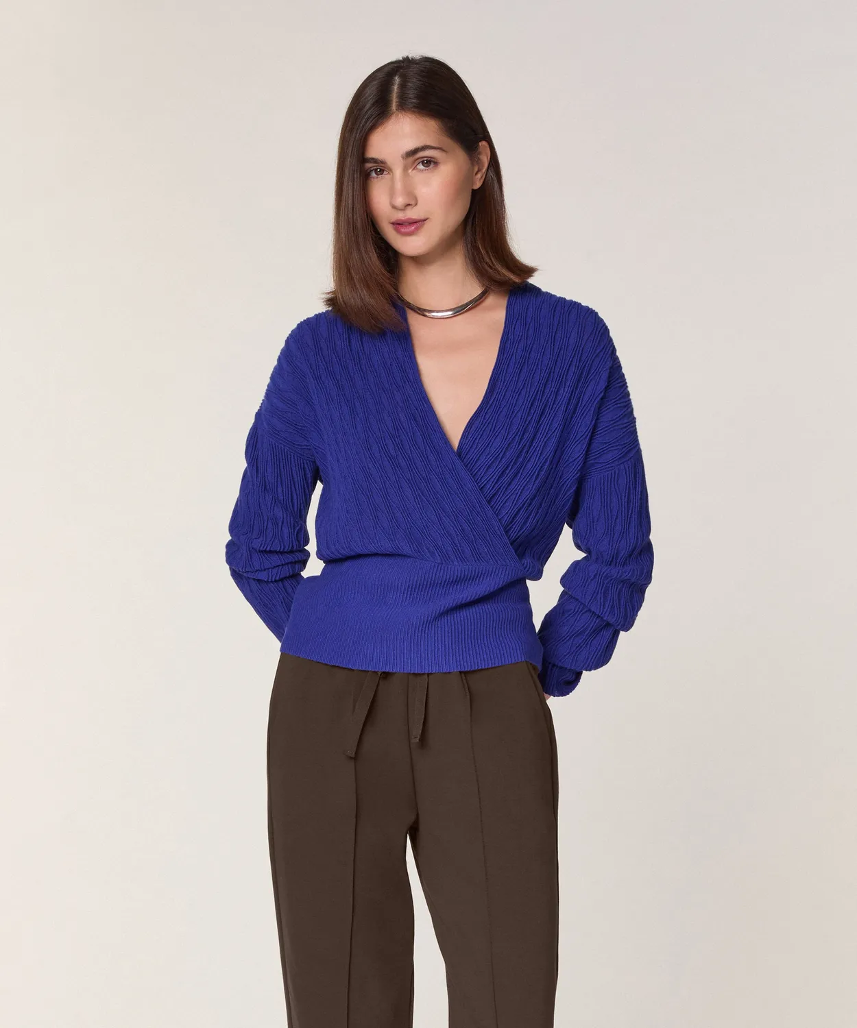 Rodier gilet avvolgente lana merino blu oltremare