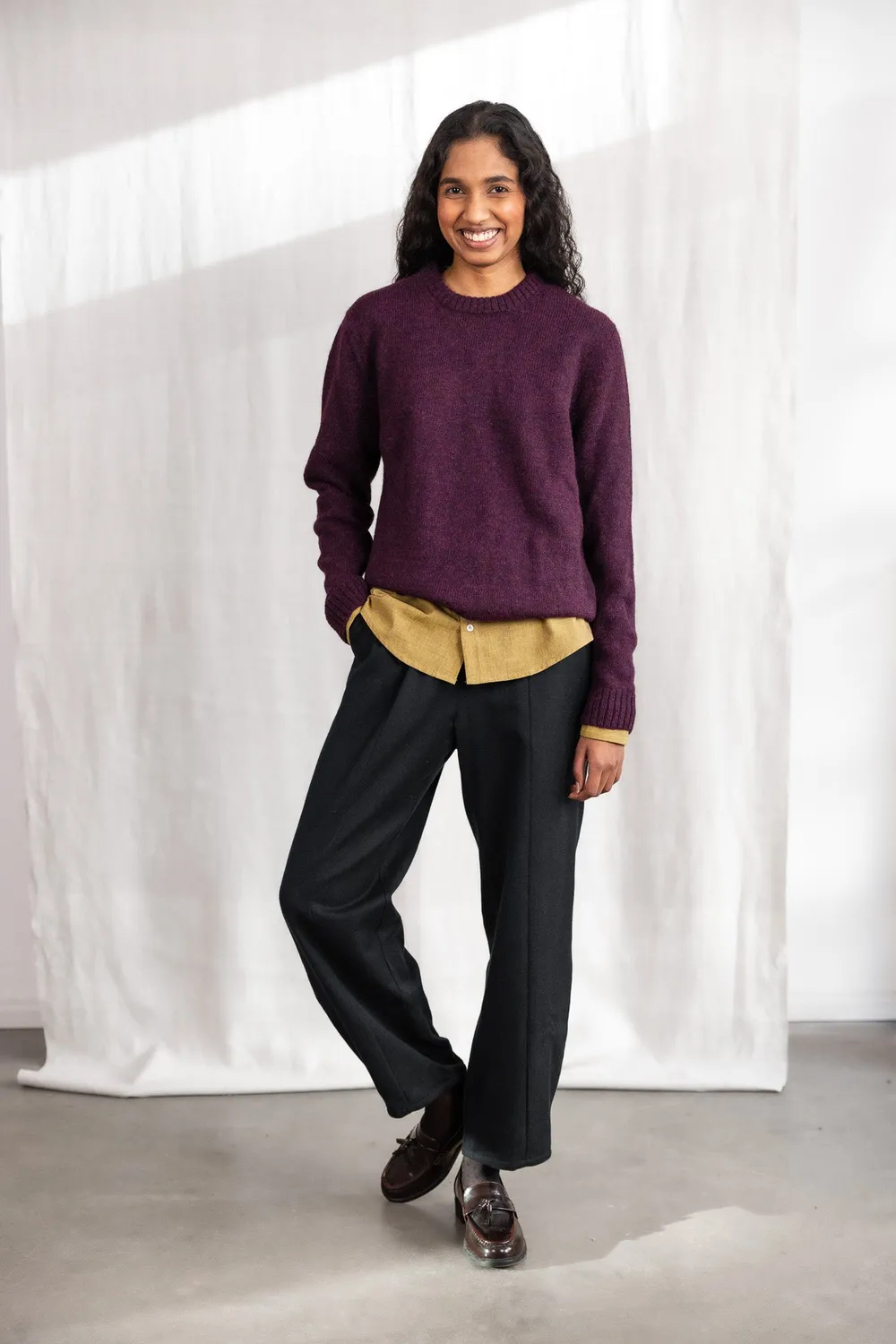 Jyoti Saposoa maglione alpaca donna blackberry