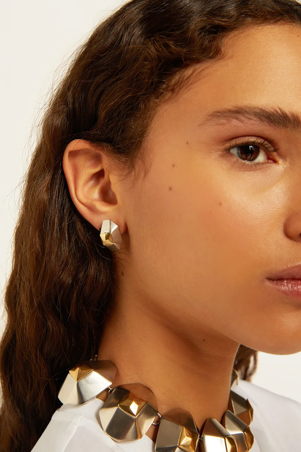 PORTS Maxi Metal Stud orecchini oro argento ottone