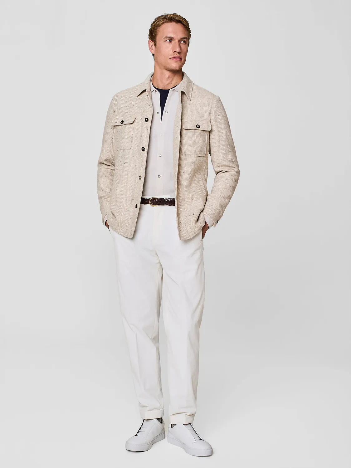 Paul Taylor Overshirt Lana Spina Beige Camicia