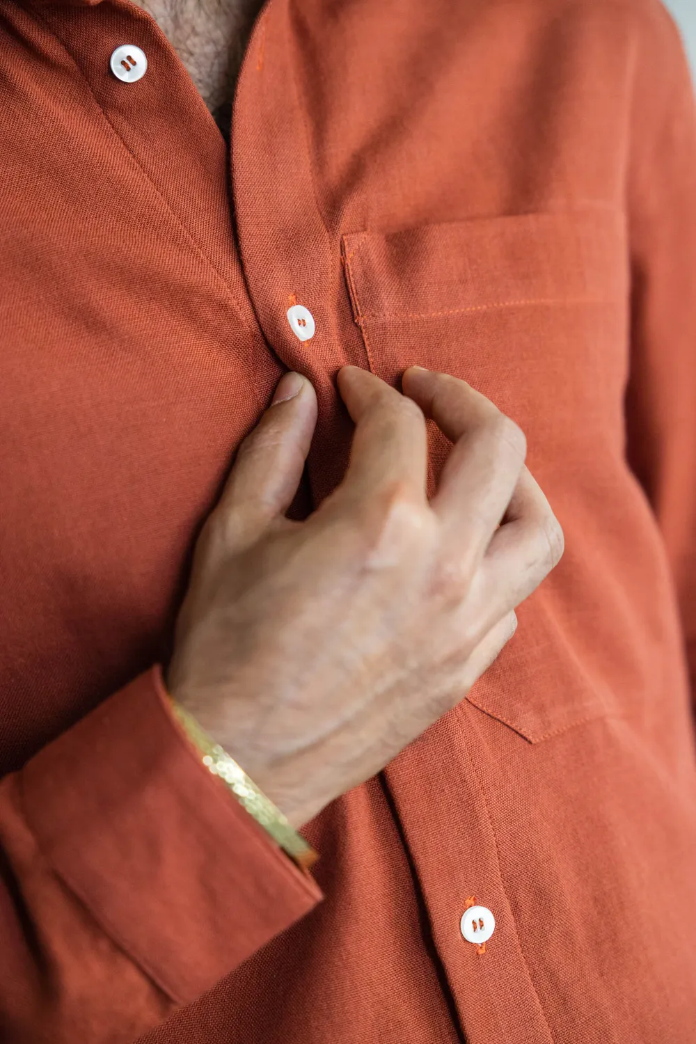 Jyoti Jwala Mahogany Red camicia cotone uomo