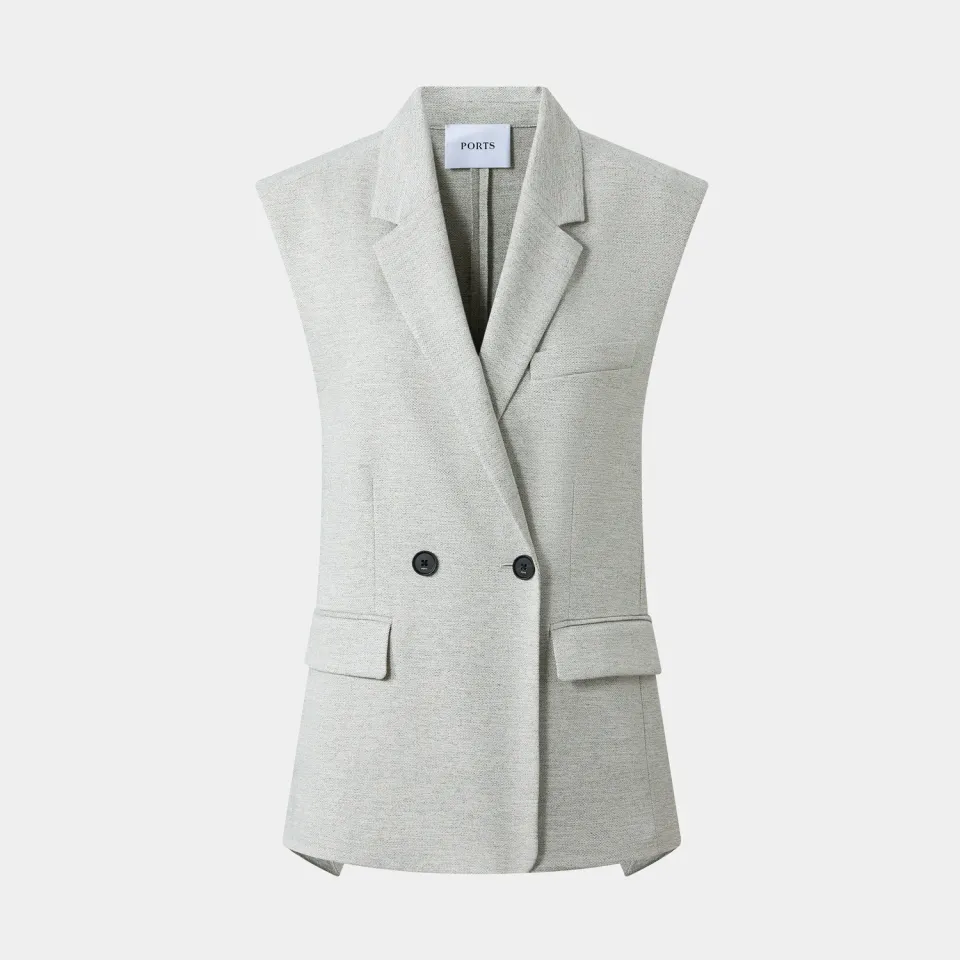 PORTS Silver Grey gilet silver birch mix da strati