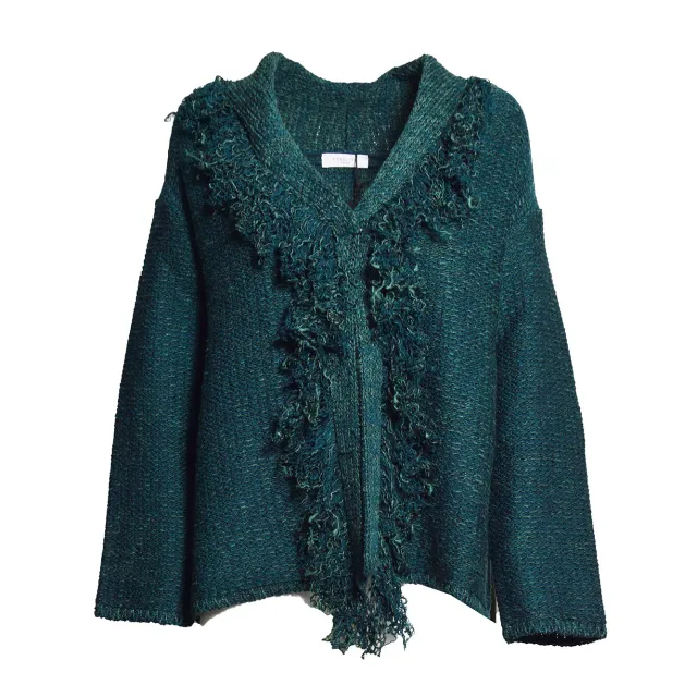Charlott 806500 cardigan collo sciallato verde
