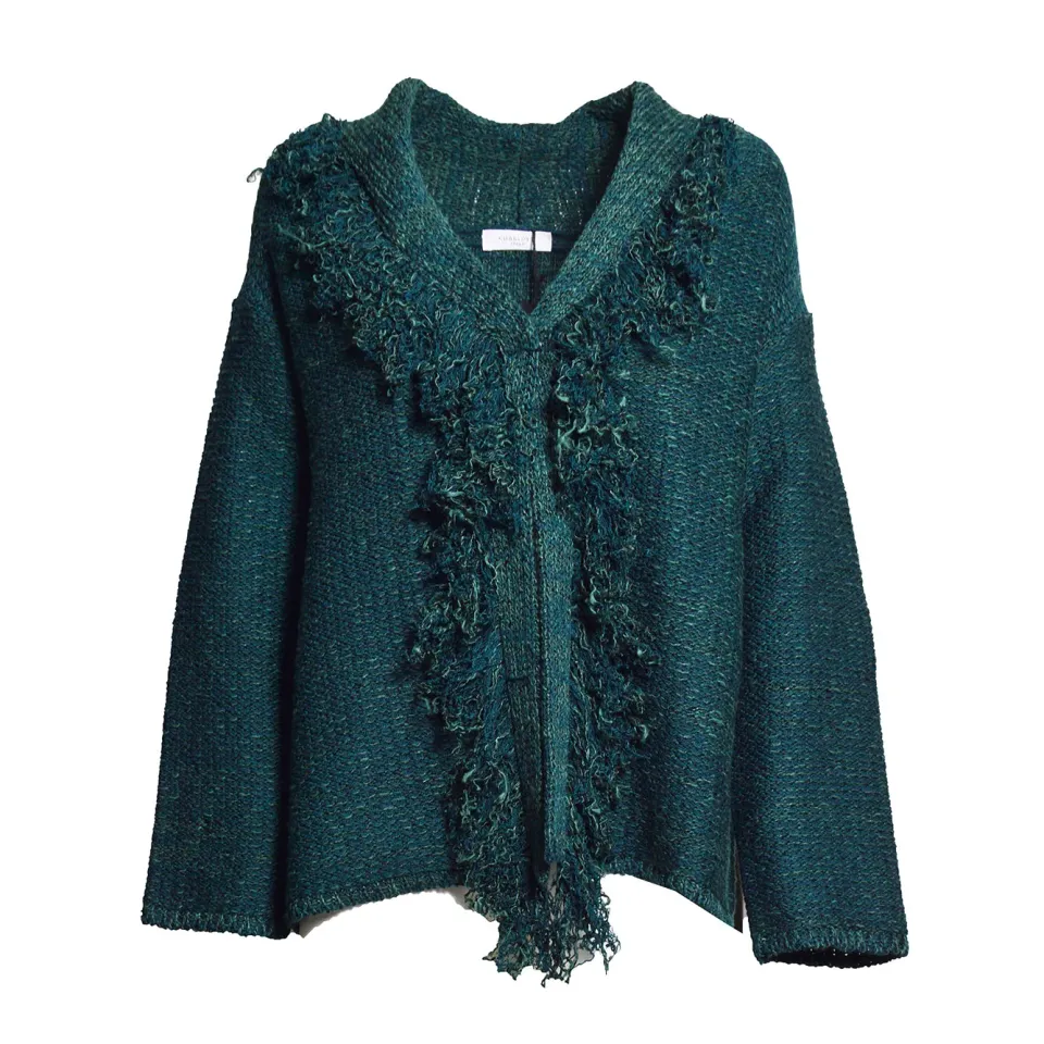 Charlott 806500 cardigan collo sciallato verde