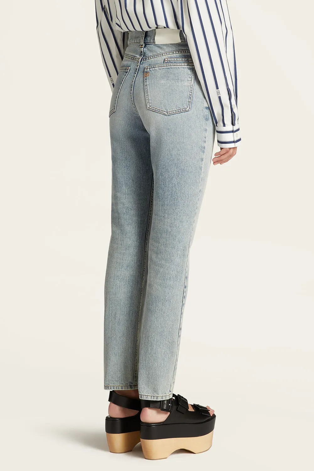 PORTS Washed Denim Straight jeans dritti indaco chiaro