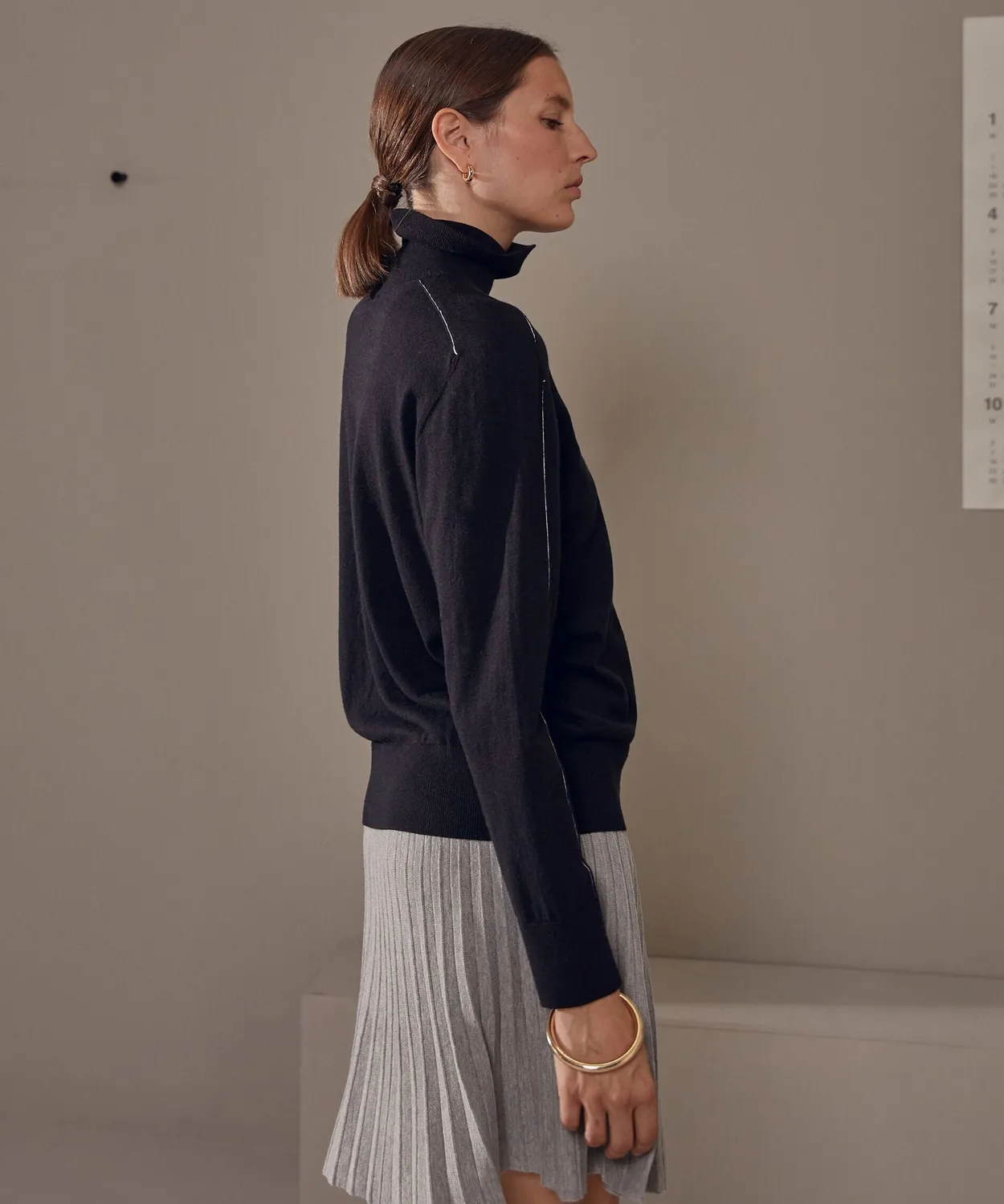 Rodier Maglione dolcevita nero maglia fine