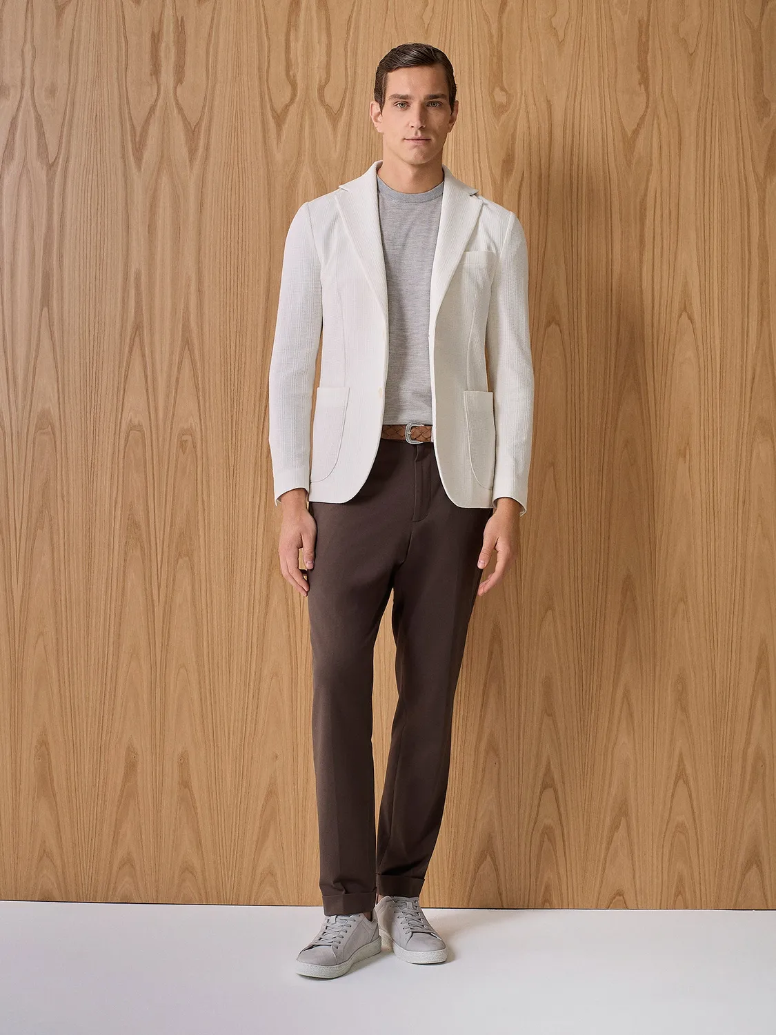 Paul Taylor T-shirt maglia seta cashmere grigia