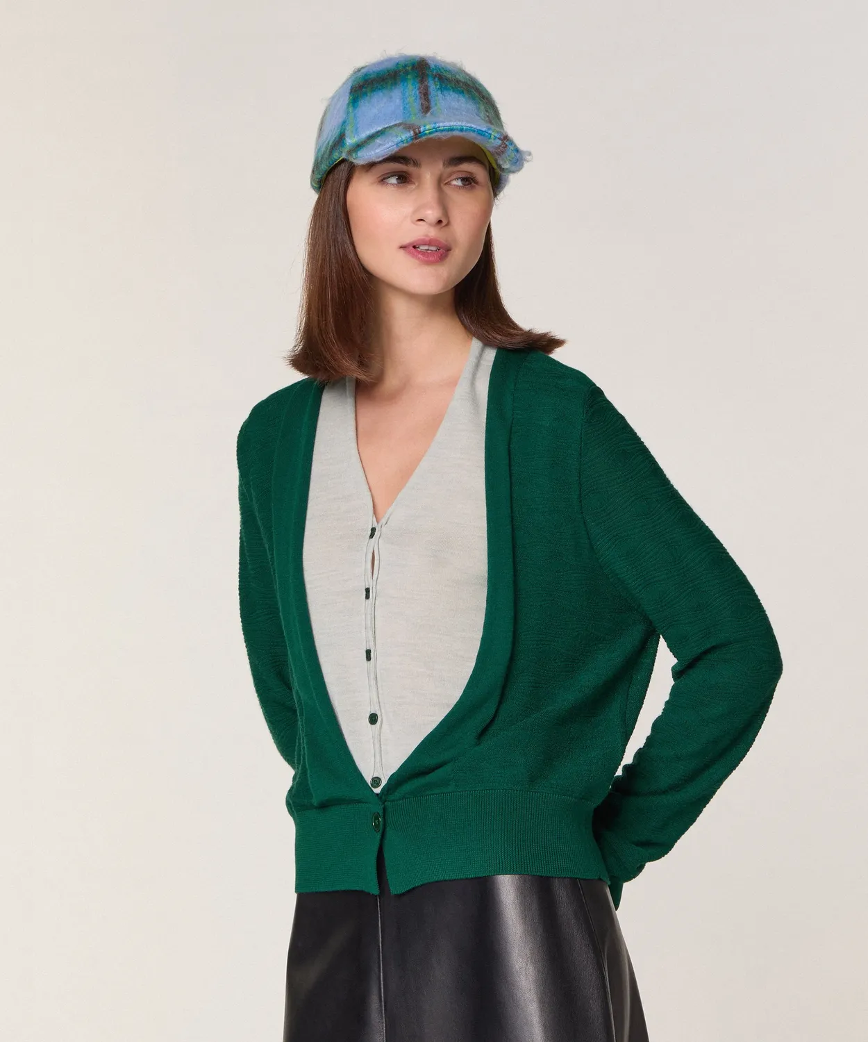 Rodier 2 in 1 gilet lana merino verde inglese