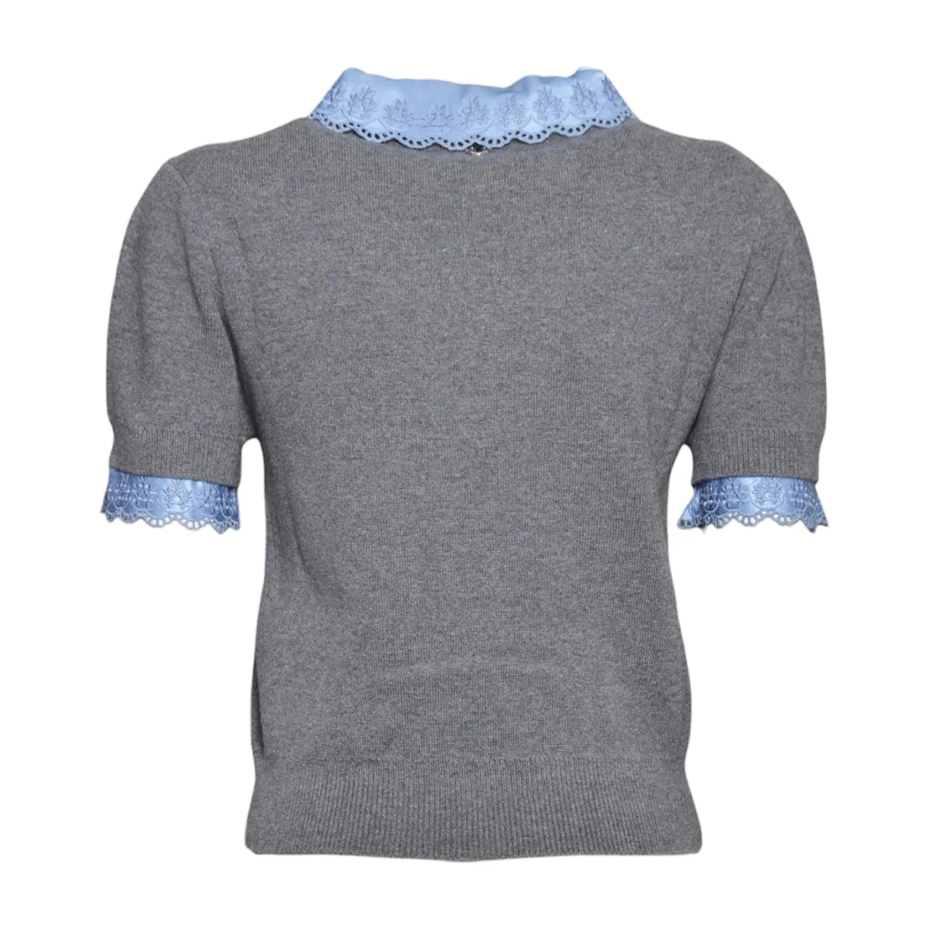 Rabanne 26AMPU103ML0622M918 cardigan grigio lana merino