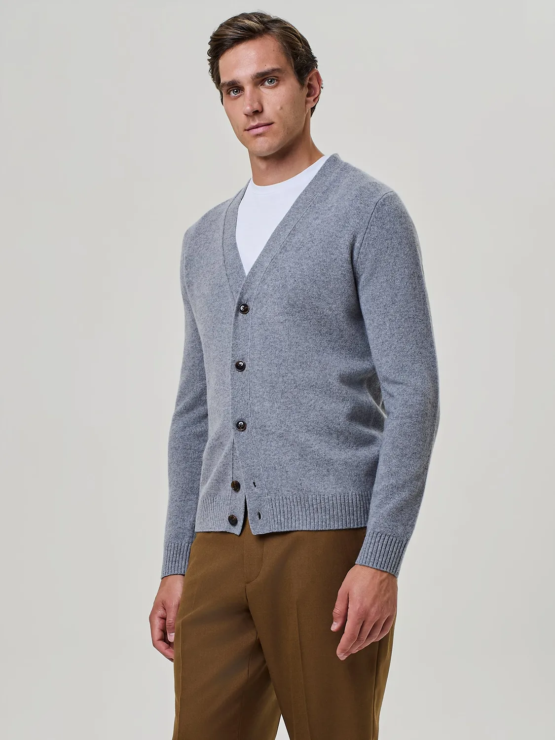 Paul Taylor cardigan lana scollo V grigio