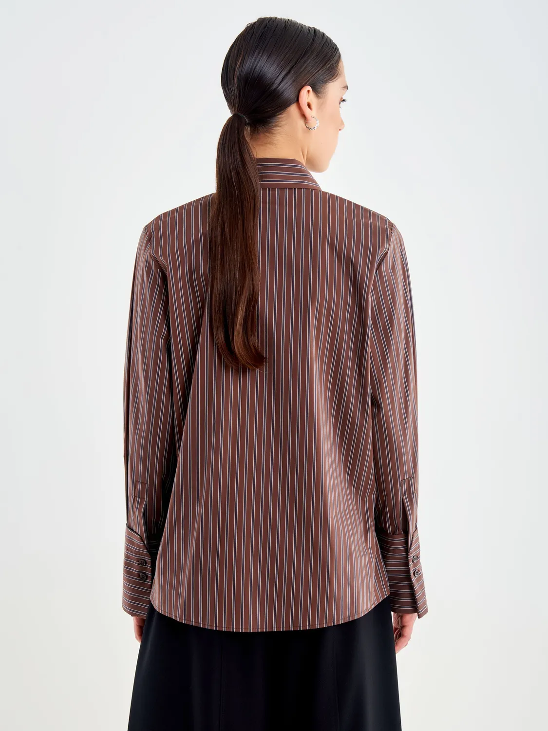 Vicolo Camicia a Righe in Popeline Moro