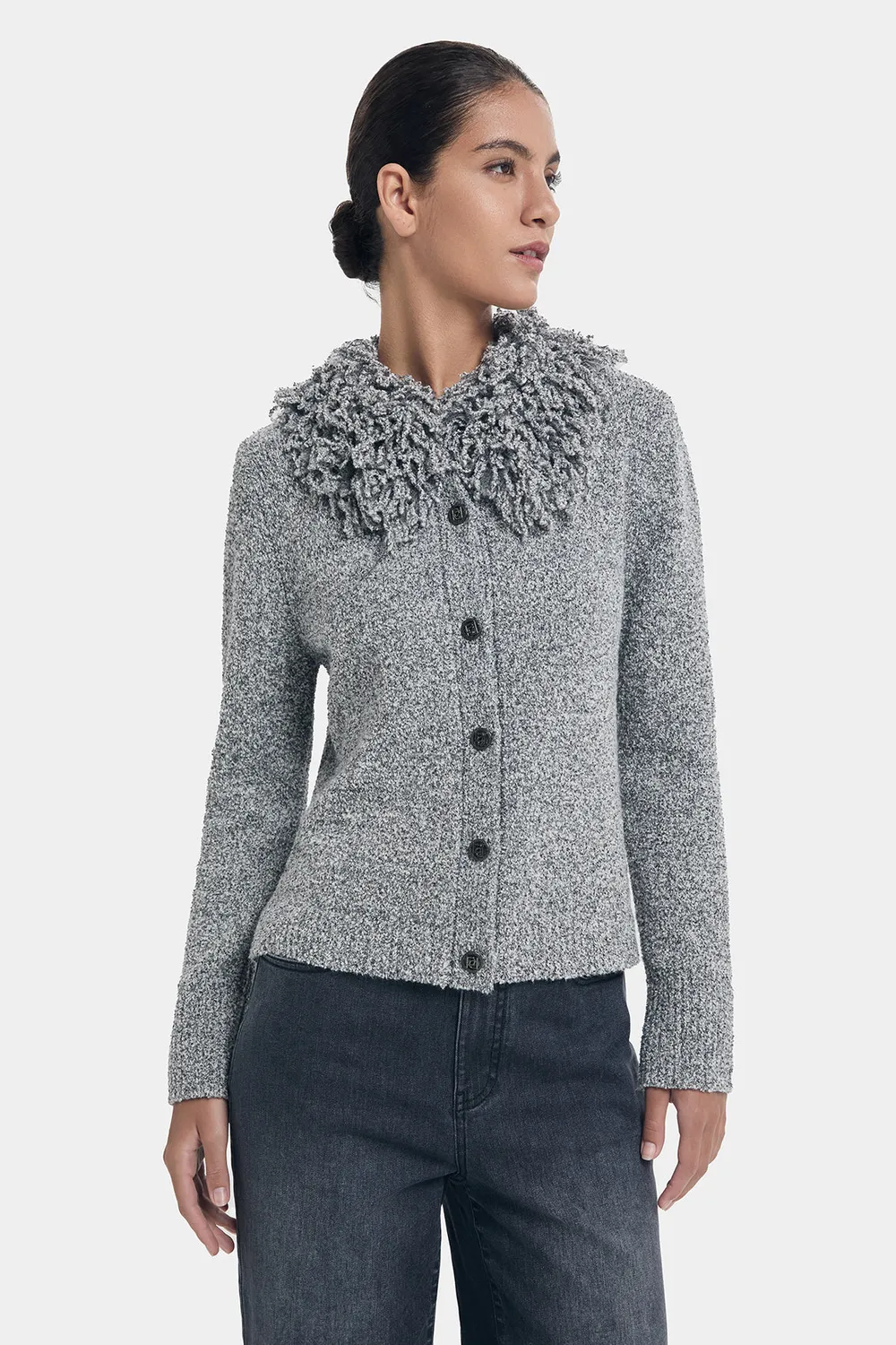 PORTS FW24 LT9K039UZD019 cardigan grigio 2 in misto lana