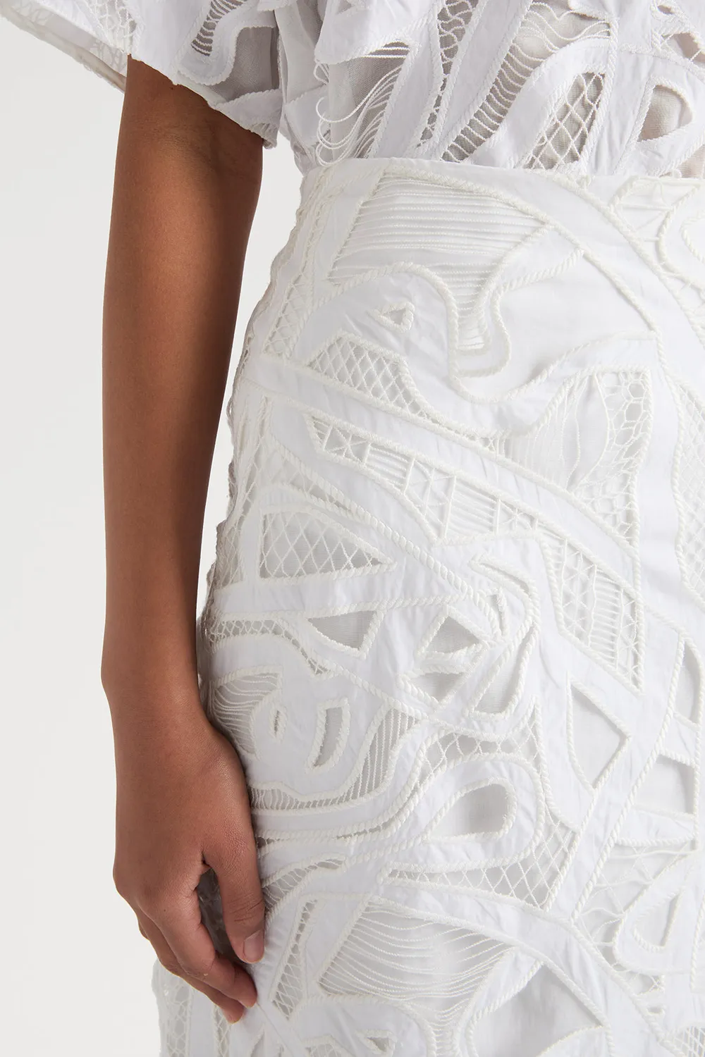 PORTS Weaving Lace gonna bianca pizzo