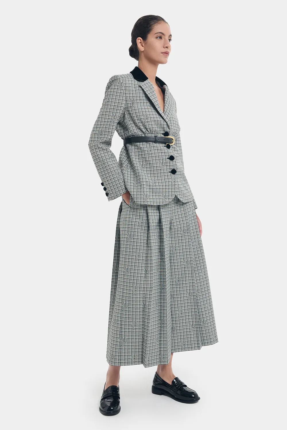PORTS Elegance Check LT9J013UFP013 giacca check bianco nero